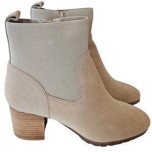 Violet & Red Loaded‎ Knit Cuff Bootie Tan Women's 9 Neutral Casual Fall Western